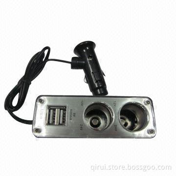 Dual USB charger 2 ways cigarette lighter socket